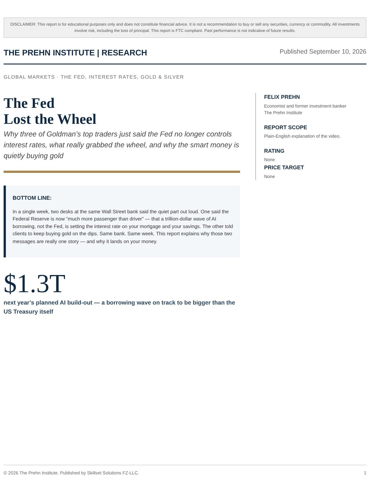 Cover of The Fed Lost the Wheel